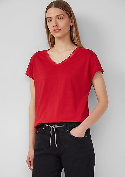 s.Oliver Shirttop T-Shirt mit Spitze aus günstig online kaufen