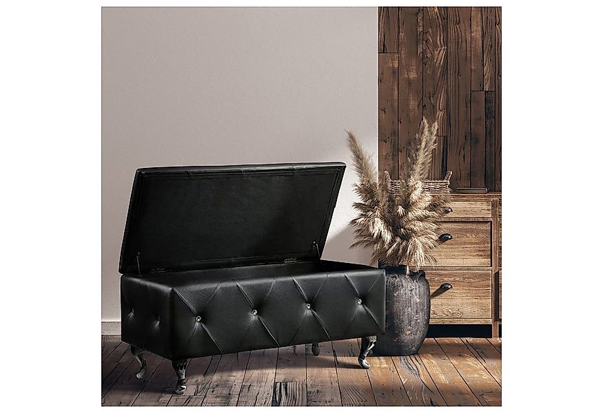 HTI-Living Sitztruhe Gepolsterte Sitzbank mit Truhe Maribella Schwarz (Stüc günstig online kaufen