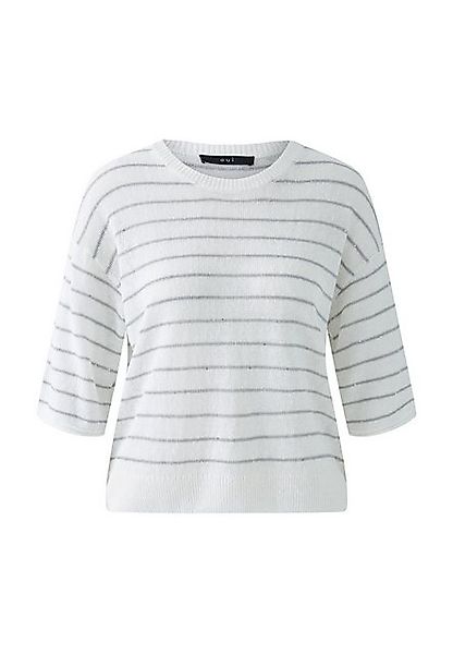 Oui Rundhalspullover Pullover Leinen- Viskosemischung günstig online kaufen