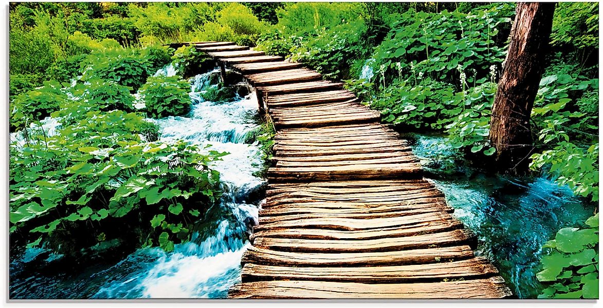 Artland Glasbild "Holzsteg" Gewässer 1 Stk. tlg. in verschiedenen Größen günstig online kaufen