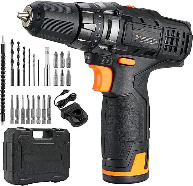 Aleapow Akku-Schrauber, 1350,00 U/min, 30,00 Nm, (12V Bohrschrauber, 24-tlg günstig online kaufen