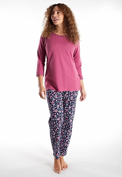 GÖTZBURG Pyjama 3/4 Arm, Rundhalsausschnitt, mit Motiv, Baumwolle günstig online kaufen