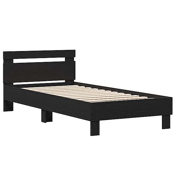 vidaXL Bett Bettgestell Schwarz Eichen-Optik 90 günstig online kaufen