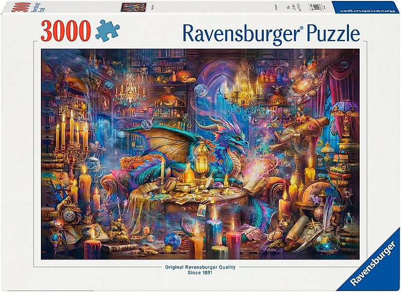 Ravensburger Puzzle Drachenbibliothek, 3000 Puzzleteile, Made in Germany günstig online kaufen
