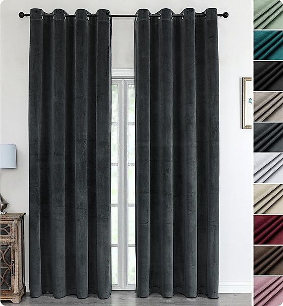 Beautex Verdunkelungsvorhang Samt Vorhang Ösen Gardine Velvet blickdicht ab günstig online kaufen