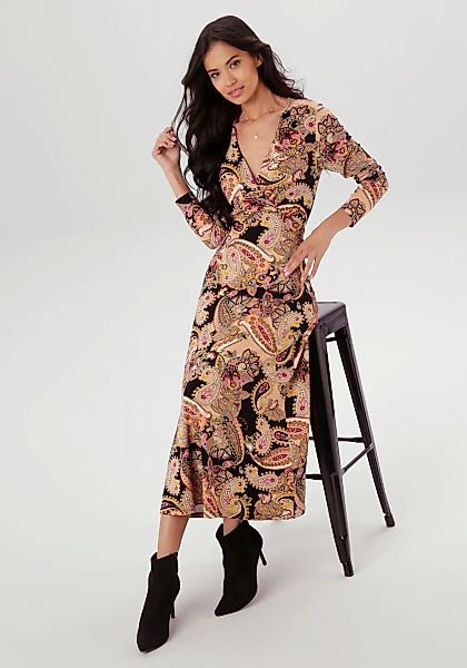 Aniston SELECTED Midikleid mit V-Ausschnitt und Wickel-Optik günstig online kaufen