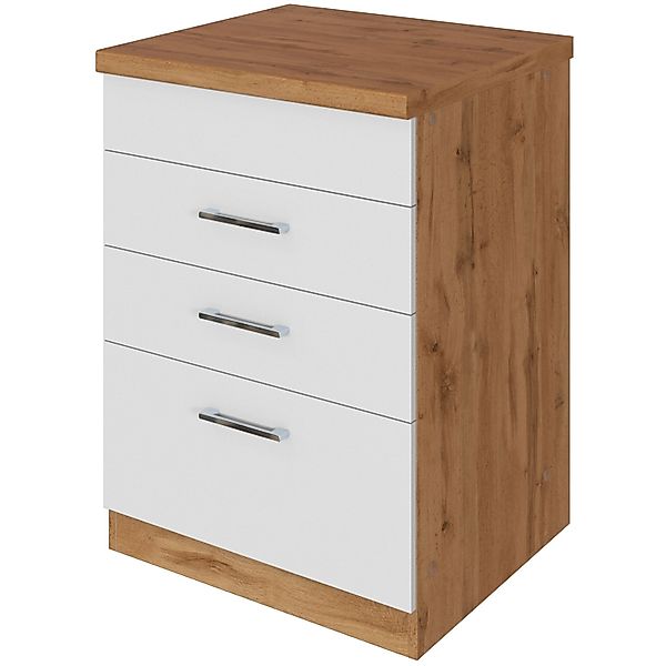 Held Möbel Küchen-Kochfeldumbauschrank Sorrento 60x85x60cm 2 SK 1 AZ Weiß-W günstig online kaufen