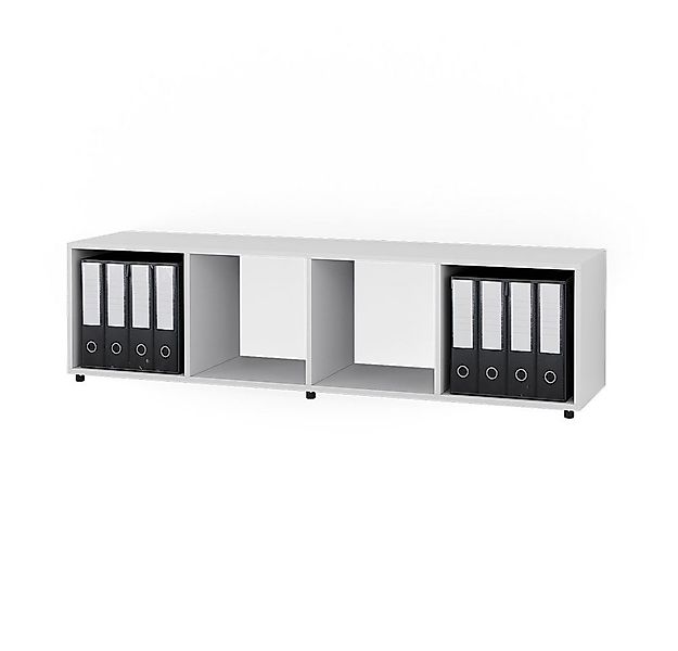 Vicco Raumteiler Ludus, Weiß, 142.5 x 36.2 cm mit 2 Faltboxen opt.3 günstig online kaufen