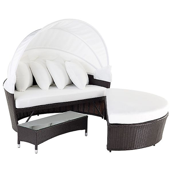 Beliani Sonneninsel Weiss Braun Silber 150x158x138 günstig online kaufen