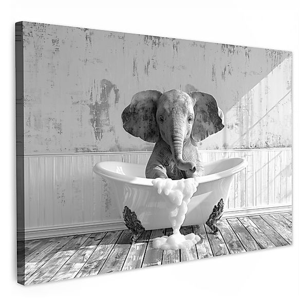 OneMillionCanvasses® Leinwandbild Elefant - Weinlese - günstig online kaufen