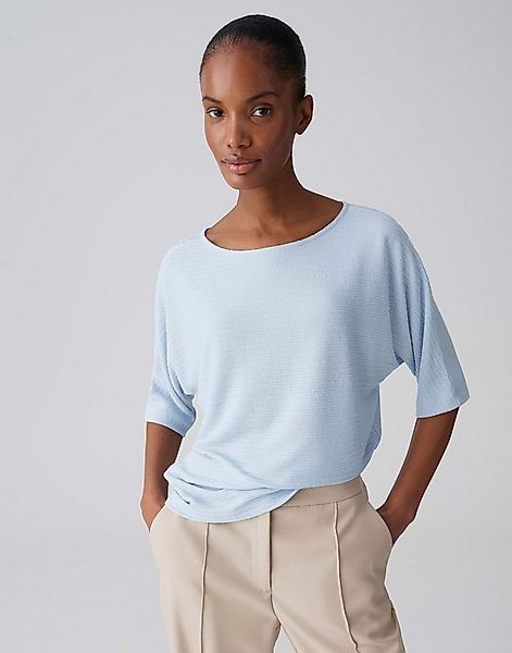 OPUS Kurzarmshirt Jerseyshirt mit dezenter Rippstruktur Lockerer Schnitt, w günstig online kaufen