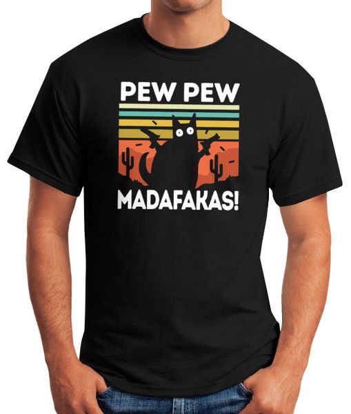 MoonWorks Print-Shirt Herren T-Shirt Pew Pew günstig online kaufen