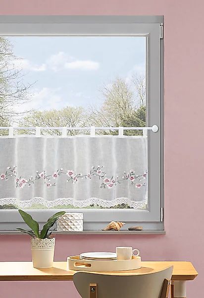 HOME WOHNIDEEN Scheibengardine »ELLY«, (1 St.), Cafehaus,Leinenstruktur,bes günstig online kaufen