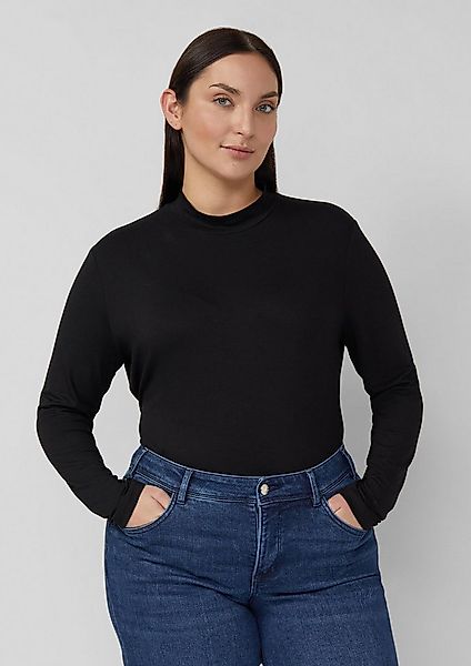 s.Oliver Langarmshirt T-Shirt Fließendes Longsleeve mit Stehkragen günstig online kaufen