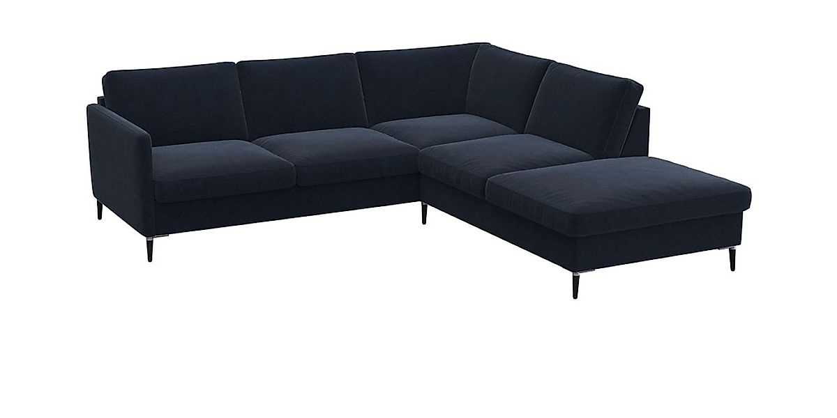 FLEXLUX Ecksofa »Fiore, L-Form«, schmale Armlehnen, Füße Alu/schwarz, B/T 2 günstig online kaufen