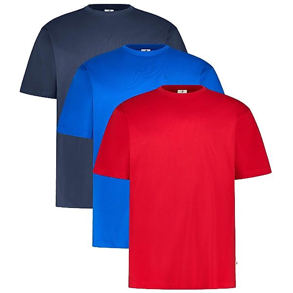 Pfundskerl 3er-Pack Basic-T-Shirt, Rundhals Farbe dunkelblau/royalblau Größ günstig online kaufen