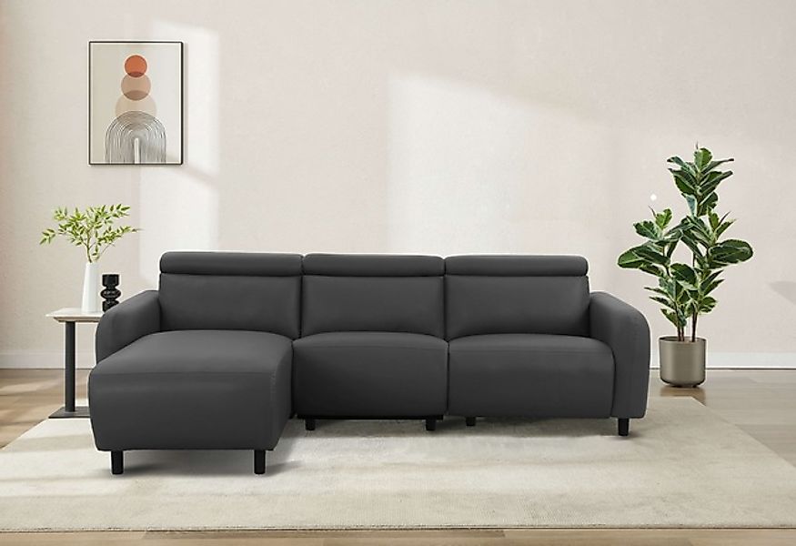 Home affaire Ecksofa »SKAANE Lederoptik, L-Form, 274 cm, manuelle u. elektr günstig online kaufen