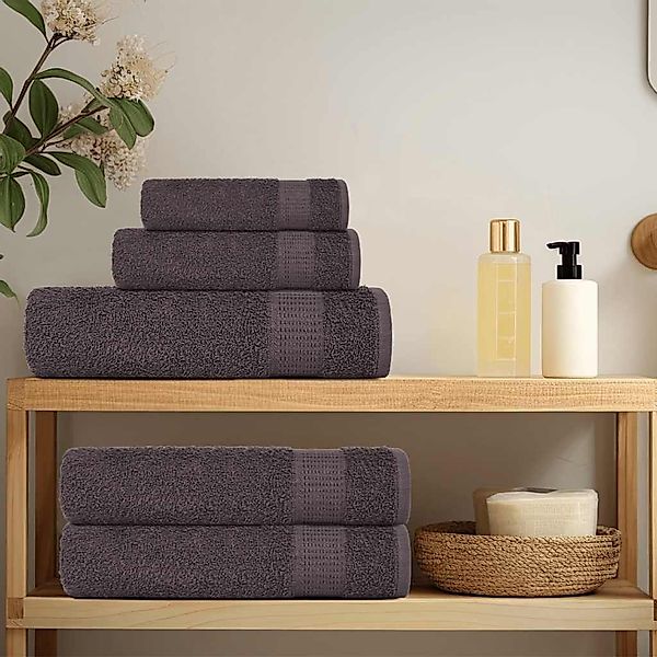 vidaXL Handtuch Waschlappen 4 Stk. Anthrazit günstig online kaufen