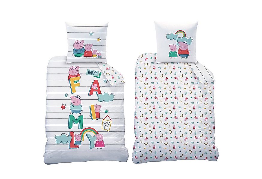 BERONAGE Kinderbettwäsche Peppa Wutz Family Bettwäsche Linon / Renforcé Sch günstig online kaufen