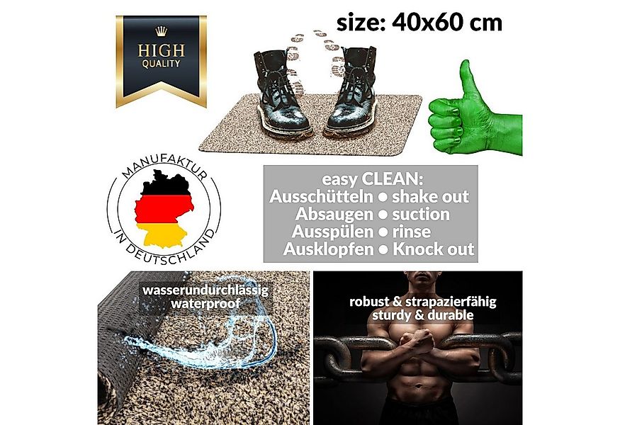 ANRO Fußmatte Türvorleger Schmutzfangmatte DOVER, eckig, Höhe: 4 mm, DUO-Ge günstig online kaufen