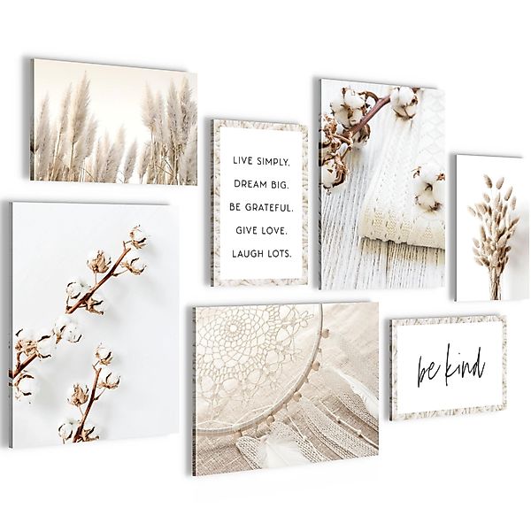Novart Wandbild Wandbilder Set Boho Pampasgras günstig online kaufen