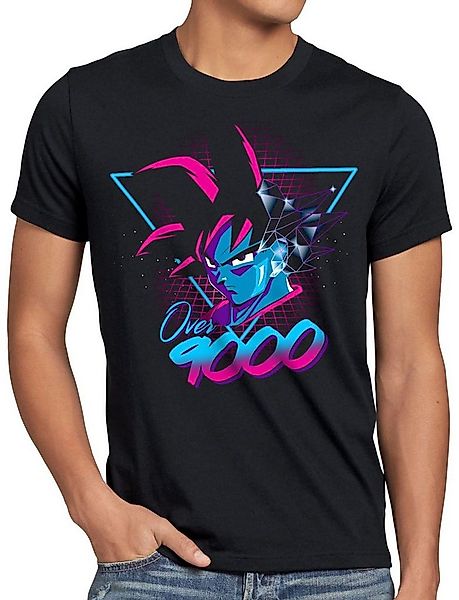 style3 T-Shirt Over 9000 Neon vegeta power super dragonball z gt songoku db günstig online kaufen