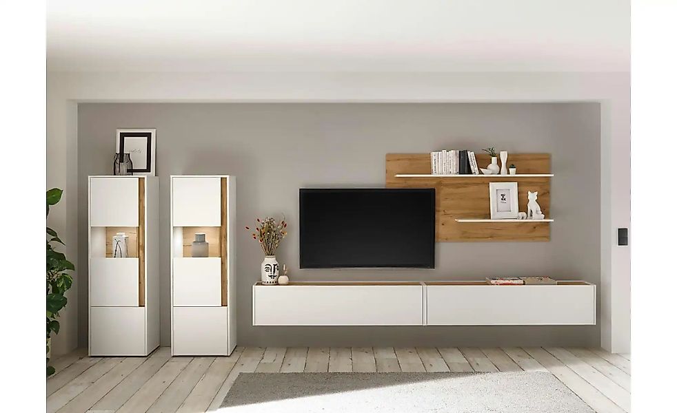 Wohnwand  Cande ¦ weiß ¦ Maße (cm): B: 440 H: 40 Kommoden & Sideboards > Wo günstig online kaufen