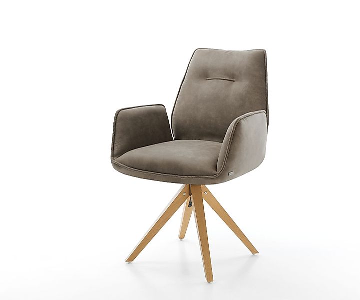 Esszimmerstuhl Zoa-Flex Mikrofaser Taupe Vintage Holzgestell kantig Natur T günstig online kaufen