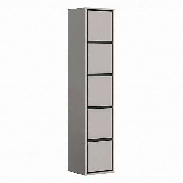 xonox.home Hochschrank in Grau - 35x163x31cm (BxHxT) günstig online kaufen