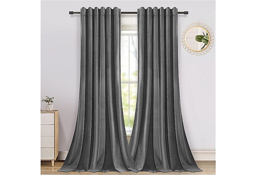Sunicol Verdunkelungsvorhang Blickdicht Gardinen, Samt Verdunkelungsvorhang günstig online kaufen