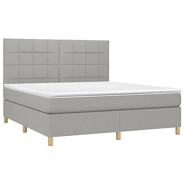 vidaXL Boxspringbett mit Matratze Hellgrau 160x200 cm Stoff 3142345 günstig online kaufen