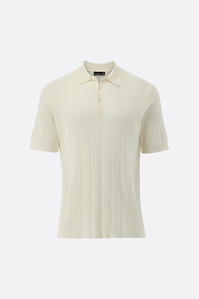 Strick-Poloshirt mit Jacquard Streifen günstig online kaufen