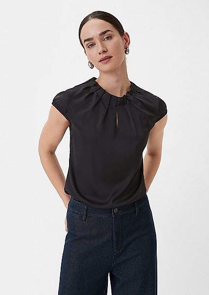 comma Kurzarmbluse Bluse Satinbluse mit Raffung günstig online kaufen