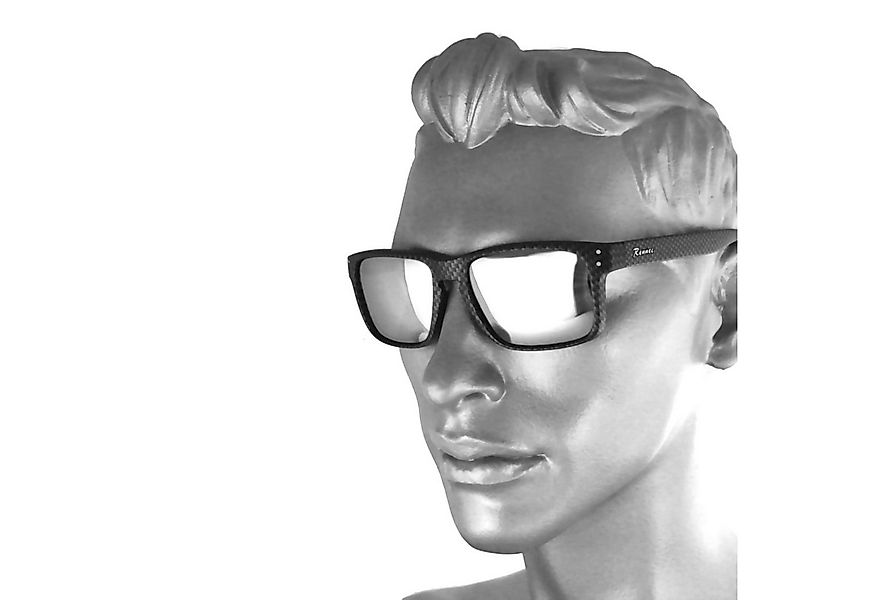 Rennec Sonnenbrille (Rechteckige Sonnenbrille Herren Carbon Optik Gläser Si günstig online kaufen