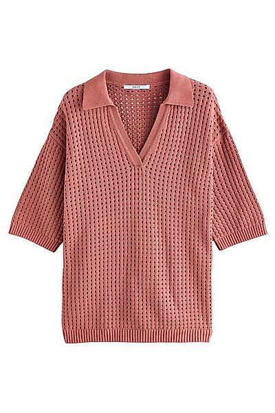 Next T-Shirt Mesh Fly Poloshirt mit Kragen aus 100 % Baumwolle (1-tlg) günstig online kaufen