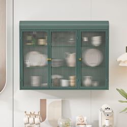Celya Wandhängeschrank Glas-Wandregal,Hängeschrank küche, Drei Glastüren, günstig online kaufen