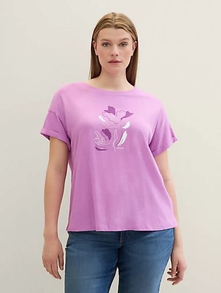 TOM TAILOR PLUS T-Shirt Lockeres Strick T-Shirt mit Print günstig online kaufen