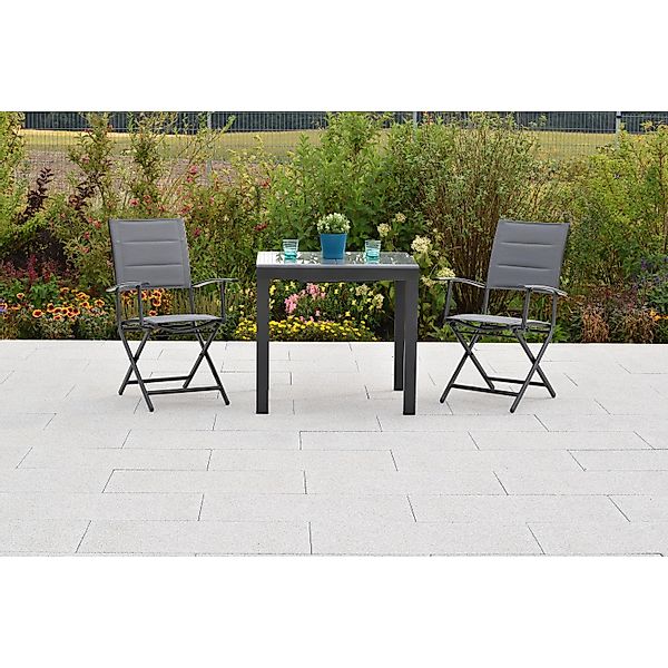 Merxx Florenz Set 3-tlg 2 Klappsessel Balkon-Tisch Ausziehbar 80/120 x 70 x günstig online kaufen