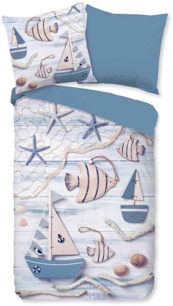 good morning Wendebettwäsche "Maritim" 2 Stk. tlg. Baumwolle, Renforcé, 135 günstig online kaufen