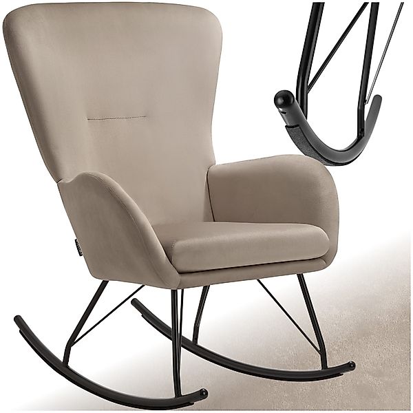 tectake Schaukelstuhl Relaxsessel Swing mit Stahlkufen günstig online kaufen