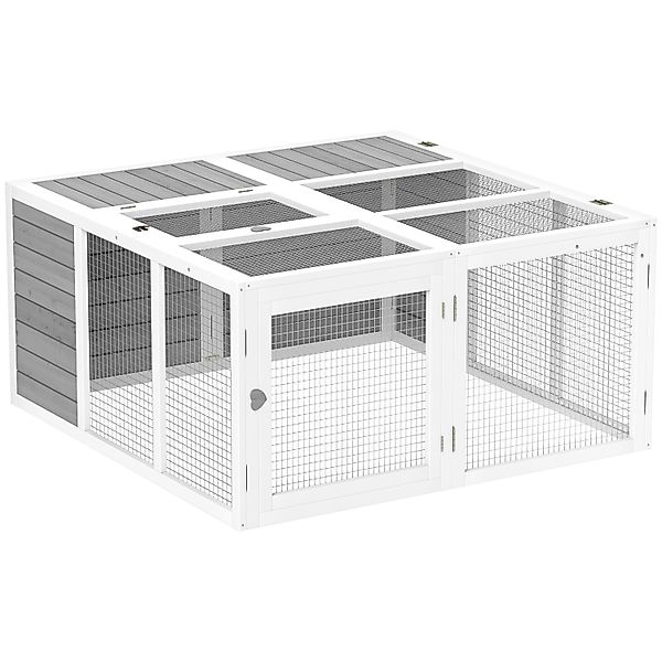 PawHut Kleintierstall Kaninchenstall mit Freilaufgehege Kaninchenkäfig Klei günstig online kaufen