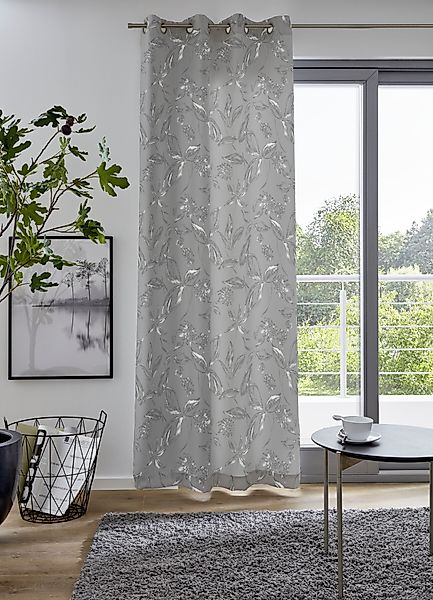 my home Vorhang "FLOWER" Ösen 1 Stk. tlg. Maß: 135 x 235cm, monochrom, in v günstig online kaufen