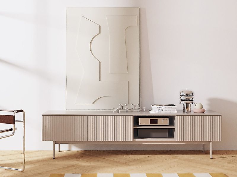 Beautysofa TV-Schrank Soft, Push-to-Open-System & Rillenfronten günstig online kaufen