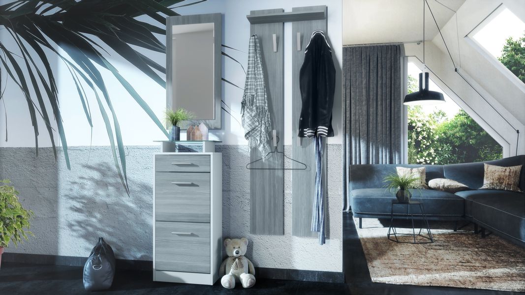 Vladon Garderoben-Set Loret V2, (Garderobe Set günstig online kaufen