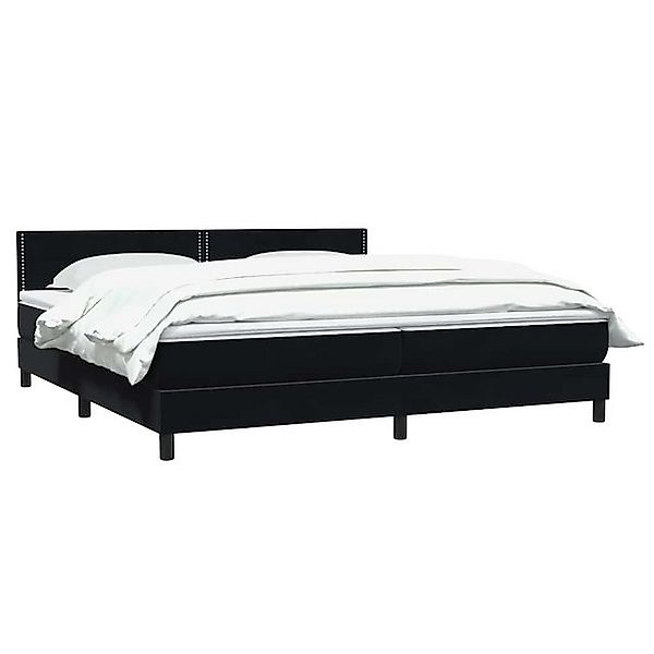 vidaXL Bett Boxspringbett mit Matratze Schwarz 200x210 cm Samt günstig online kaufen