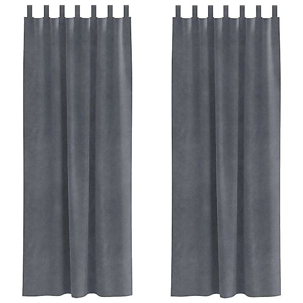 vidaXL Vorhänge 2 Stk Hellgrau 140 x 245 cm Samt 4107296 günstig online kaufen