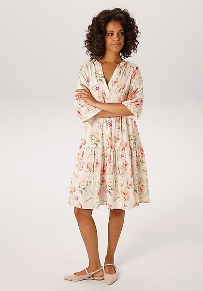 Aniston CASUAL Blusenkleid mit fantasievollem, pastellfarbenen Blumendruck günstig online kaufen