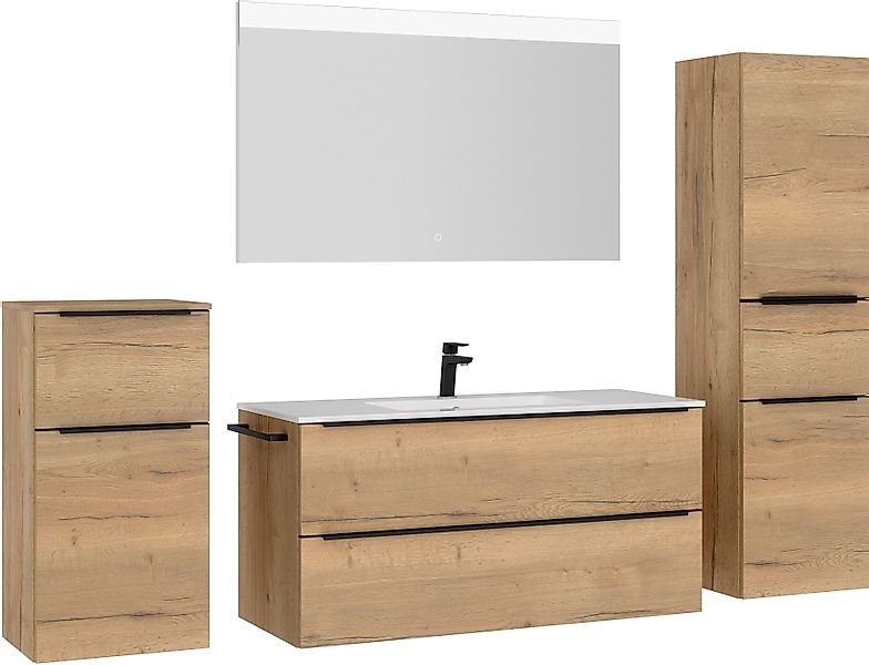 nobilia® Badmöbel-Set Levere, (4-St., vormontiert, mit günstig online kaufen