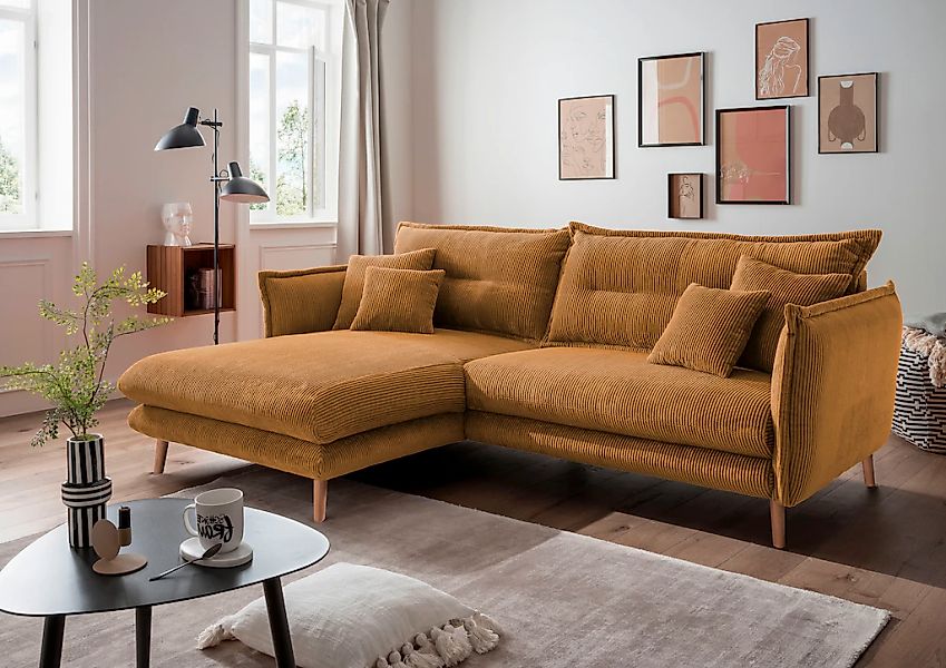 INOSIGN Ecksofa "Lazio modern und bequem, schmale Armlehnen, tolle Detailve günstig online kaufen