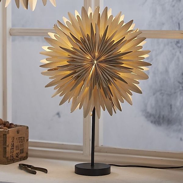 STAR TRADING LED Dekolicht Winter, Papierstern Tischleuchte,Winter' in Beig günstig online kaufen